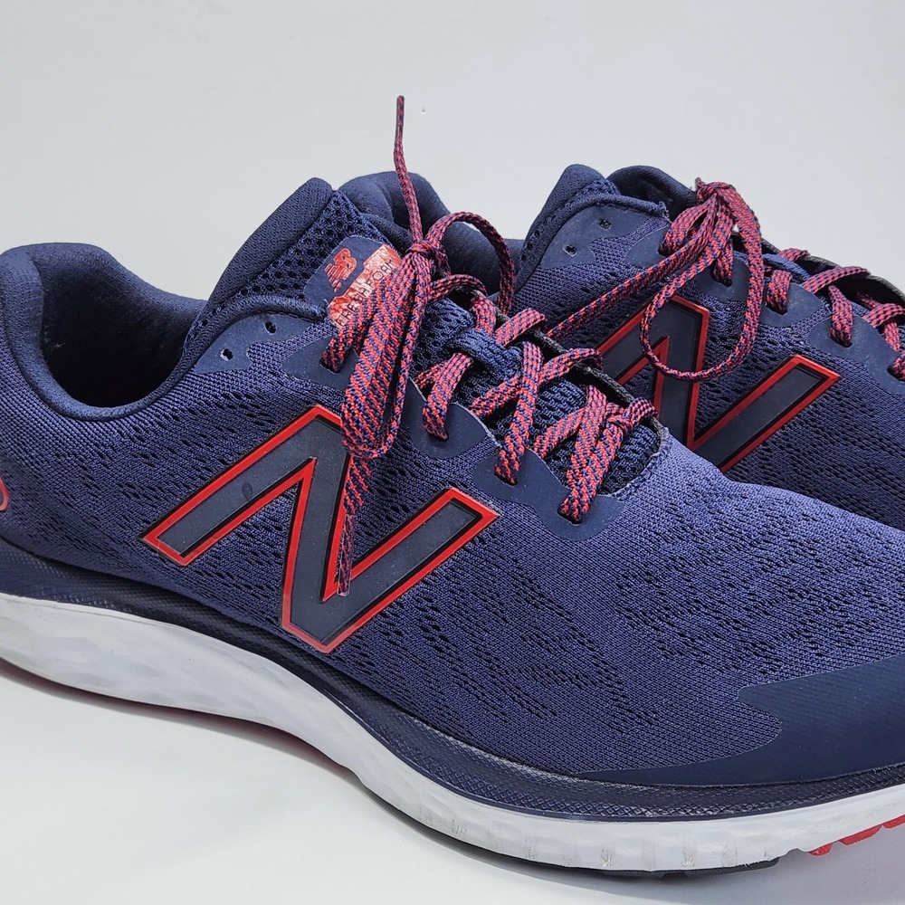 New Balance Fresh Foam 680v7 Shoes Mens Size 13 Blue Red Running Sneakers - Picture 6 of 16